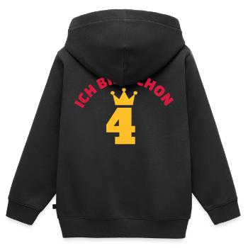 4 Geburtstag - Kinder Premium Organic Zip Hoodie - Schwarz - Hinten - AI Model Kid Male (0cm)