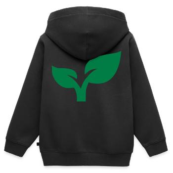 Pflanze - Kinder Premium Organic Zip Hoodie - Schwarz - Hinten - AI Model Kid Male (0cm)