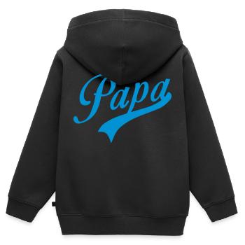 Papa Logo - Kinder Premium Organic Zip Hoodie - Schwarz - Hinten - AI Model Kid Male (0cm)