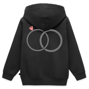 eheringe_2_2f - Kinder Premium Organic Zip Hoodie - Schwarz - Hinten - AI Model Kid Male (0cm)