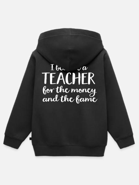 Lehrer - Kinder Premium Organic Zip Hoodie - Schwarz