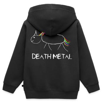 Death Metal Unicorn - Kinder Premium Organic Zip Hoodie - Schwarz - Hinten - AI Model Kid Male (0cm)