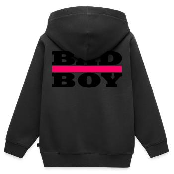 113210105 166417685 Bad Boy Cool Boy - Kinder Premium Organic Zip Hoodie - Schwarz - Hinten - AI Model Kid Male (0cm)