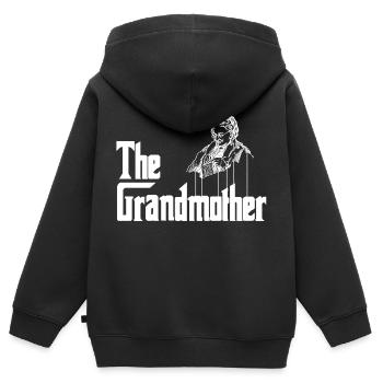 Oma Grandmother Großeltern Großmutter - Kinder Premium Organic Zip Hoodie - Schwarz - Hinten - AI Model Kid Male (0cm)