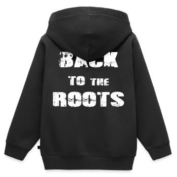 Back to the roots - Kids Premium Organic Zip-up Hoodie - black - Back - AI Model Kid Male (0cm)