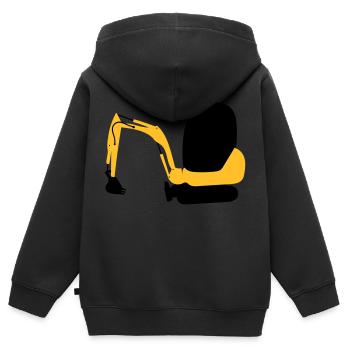 pelleteuse - Sweat Premium à capuche zippé enfant bio - noir - Dos - AI Model Kid Male (0cm)