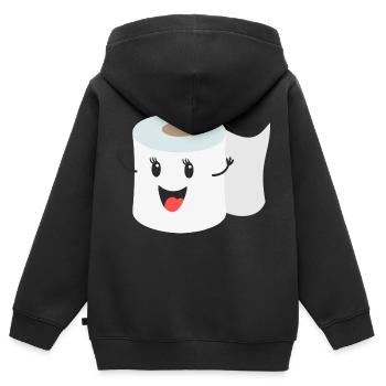 Papier toilette - Sweat Premium à capuche zippé enfant bio - noir - Dos - AI Model Kid Male (0cm)