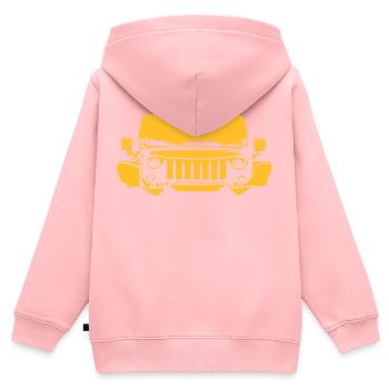 Wütend 3 - Kinder Premium Organic Zip Hoodie - Rosa - Hinten - AI Model Kid Female (0cm)