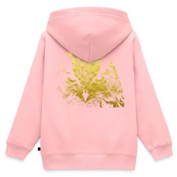 Eule - Kinder Premium Organic Zip Hoodie - Rosa - Hinten - AI Model Kid Female (0cm)