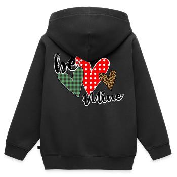 Be Mine Valentine - Kinder Premium Organic Zip Hoodie - Schwarz - Hinten - AI Model Kid Male (0cm)