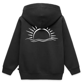 Sonnenuntergang - Kinder Premium Organic Zip Hoodie - Schwarz - Hinten - AI Model Kid Male (0cm)