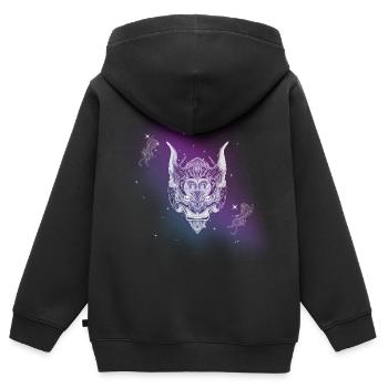 Oni Dämon Maske - Kinder Premium Organic Zip Hoodie - Schwarz - Hinten - AI Model Kid Male (0cm)