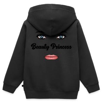 Beauty Princess Design Makeup Cosmetic Beauty - Kids Premium Organic Zip-up Hoodie - black - Back - AI Model Kid Male (0cm)