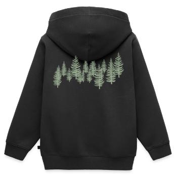 Arbres arbres - forêt - Sweat Premium à capuche zippé enfant bio - noir - Dos - AI Model Kid Male (0cm)