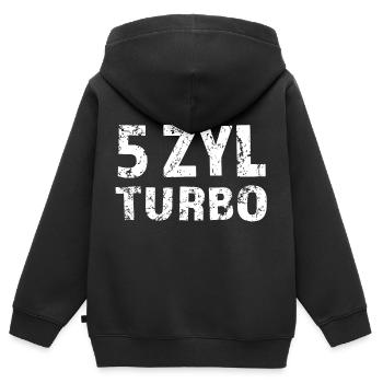 5 Zylinder Fünf Zylinder - Kinder Premium Organic Zip Hoodie - Schwarz - Hinten - AI Model Kid Male (0cm)