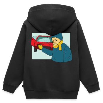 Make car like this, I do so accident - Kids Premium Organic Zip-up Hoodie - black - Back - AI Model Kid Male (0cm)