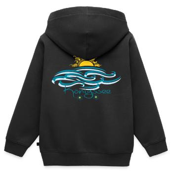 Königssee Sonnenaufgang - Kinder Premium Organic Zip Hoodie - Schwarz - Hinten - AI Model Kid Male (0cm)