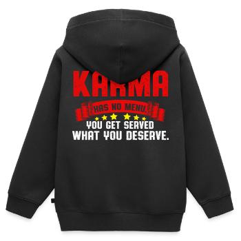 Karma - Sweat Premium à capuche zippé enfant bio - noir - Dos - AI Model Kid Male (0cm)