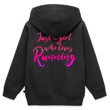 Runner Girl - Sprinter - Kids Premium Organic Zip-up Hoodie - black - Back - AI Model Kid Male (0cm)
