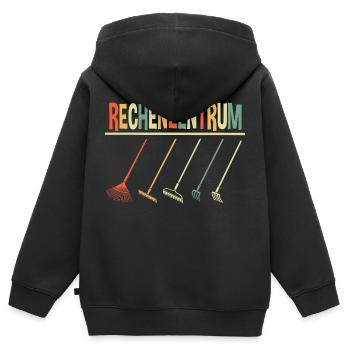 Rechenzentrum Gärtner Gartenarbeit Rechen Garten - Kinder Premium Organic Zip Hoodie - Schwarz - Hinten - AI Model Kid Male (0cm)