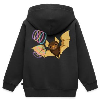bat - Kids Premium Organic Zip-up Hoodie - black - Back - AI Model Kid Male (0cm)