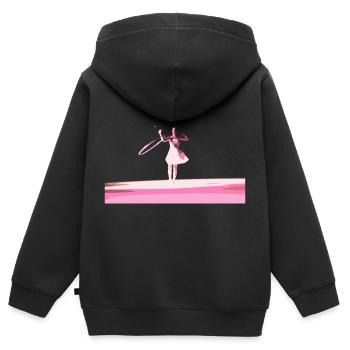 Tänzerin mit Reifen - Kinder Premium Organic Zip Hoodie - Schwarz - Hinten - AI Model Kid Male (0cm)