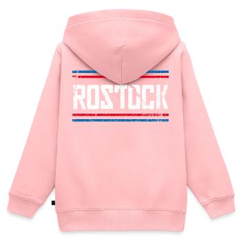 Rostock - Kinder Premium Organic Zip Hoodie - Rosa - Hinten - AI Model Kid Female (0cm)