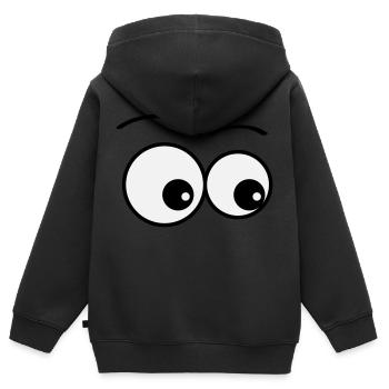 augen - Kinder Premium Organic Zip Hoodie - Schwarz - Hinten - AI Model Kid Male (0cm)