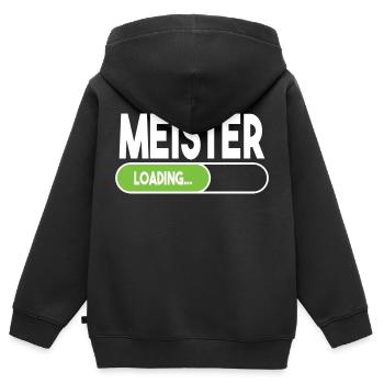 Meister Schule Ladebalken Loading Abschluss Anfang - Kinder Premium Organic Zip Hoodie - Schwarz - Hinten - AI Model Kid Male (0cm)