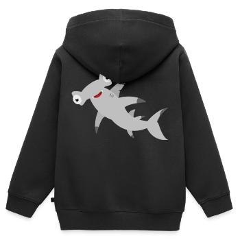 Hammerhai - Kinder Premium Organic Zip Hoodie - Schwarz - Hinten - AI Model Kid Male (0cm)