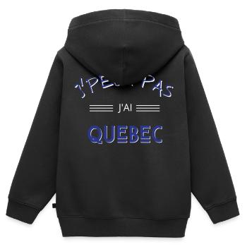 j'peux pas j'ai quebec - Sweat Premium à capuche zippé enfant bio - noir - Dos - AI Model Kid Male (0cm)