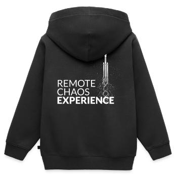 expérience de chaos à distance - CCC Congress Hacker RC3 - Sweat Premium à capuche zippé enfant bio - noir - Dos - AI Model Kid Male (0cm)