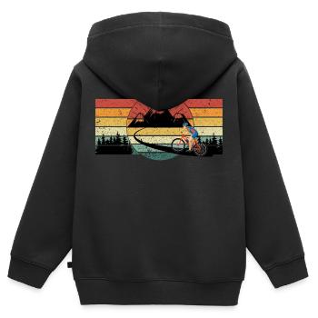 MTB - MTB - Der Bergpfad - Kinder Premium Organic Zip Hoodie - Schwarz - Hinten - AI Model Kid Male (0cm)