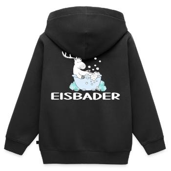 eisbader cool arktis winterbad eischwimmen arktis - Kinder Premium Organic Zip Hoodie - Schwarz - Hinten - AI Model Kid Male (0cm)