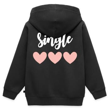 Célibataire - Sweat Premium à capuche zippé enfant bio - noir - Dos - AI Model Kid Male (0cm)