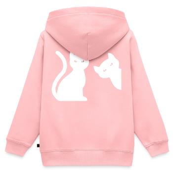 Cat Katze - Kids Premium Organic Zip-up Hoodie - rose - Back - AI Model Kid Female (0cm)