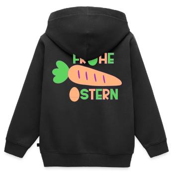 Frohe Ostern - Kinder Premium Organic Zip Hoodie - Schwarz - Hinten - AI Model Kid Male (0cm)