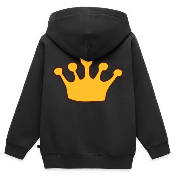 Gemalte Cartoon Krone - Kinder Premium Organic Zip Hoodie - Schwarz - Hinten - AI Model Kid Male (0cm)