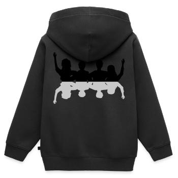 Spiegel Freunde zusammen - Kinder Premium Organic Zip Hoodie - Schwarz - Hinten - AI Model Kid Male (0cm)