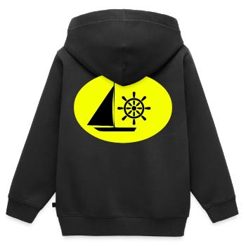 Sail - Kids Premium Organic Zip-up Hoodie - black - Back - AI Model Kid Male (0cm)