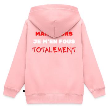 MAIS ALORS JE M EN FOUS TOTALEMENT - Sweat Premium à capuche zippé enfant bio - rose - Dos - AI Model Kid Female (0cm)