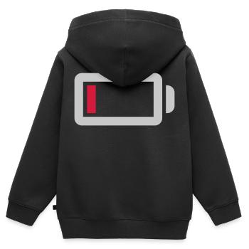 No power battery empty - Kids Premium Organic Zip-up Hoodie - black - Back - AI Model Kid Male (0cm)