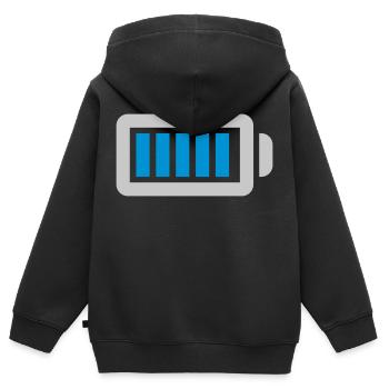 Energie Batterie voll aufgeladen - Kinder Premium Organic Zip Hoodie - Schwarz - Hinten - AI Model Kid Male (0cm)