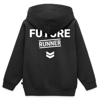 Fußball Soccer - Kinder Premium Organic Zip Hoodie - Schwarz - Hinten - AI Model Kid Male (0cm)