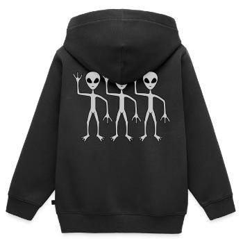 3 Freunde Aliens winken - Kinder Premium Organic Zip Hoodie - Schwarz - Hinten - AI Model Kid Male (0cm)