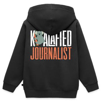 Journalist Journalism Koalafied Journalist - Kids Premium Organic Zip-up Hoodie - black - Back - AI Model Kid Male (0cm)