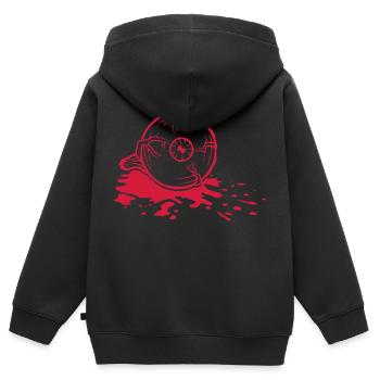 Blutlache Halloween Monster Auge - Kinder Premium Organic Zip Hoodie - Schwarz - Hinten - AI Model Kid Male (0cm)