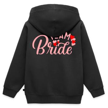Team Bride - Kinder Premium Organic Zip Hoodie - Schwarz - Hinten - AI Model Kid Male (0cm)