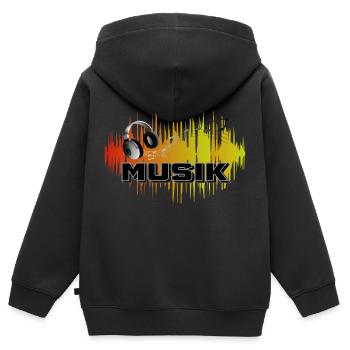 Musik Bunt - Kinder Premium Organic Zip Hoodie - Schwarz - Hinten - AI Model Kid Male (0cm)