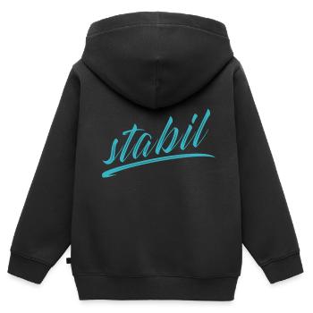 stabil - Kinder Premium Organic Zip Hoodie - Schwarz - Hinten - AI Model Kid Male (0cm)